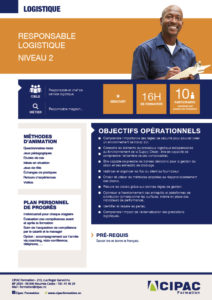 Logistique Responsable logistique fiche de formation