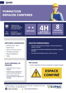 PROGRAMME QHSE ESPACES CONFINES