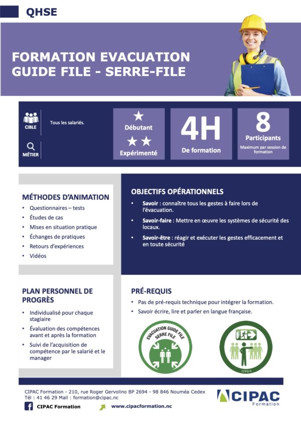 Évacuation guide file - serre-file - CIPAC Formation
