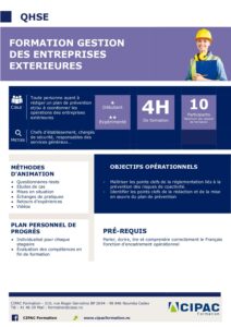 Formation Gestion des entreprises extérieures
