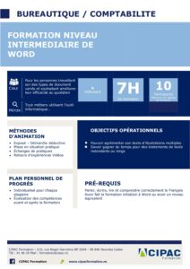 Formation word intermédiaire