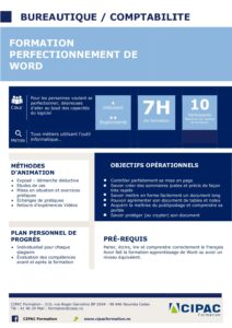 Formation word perfectionnement